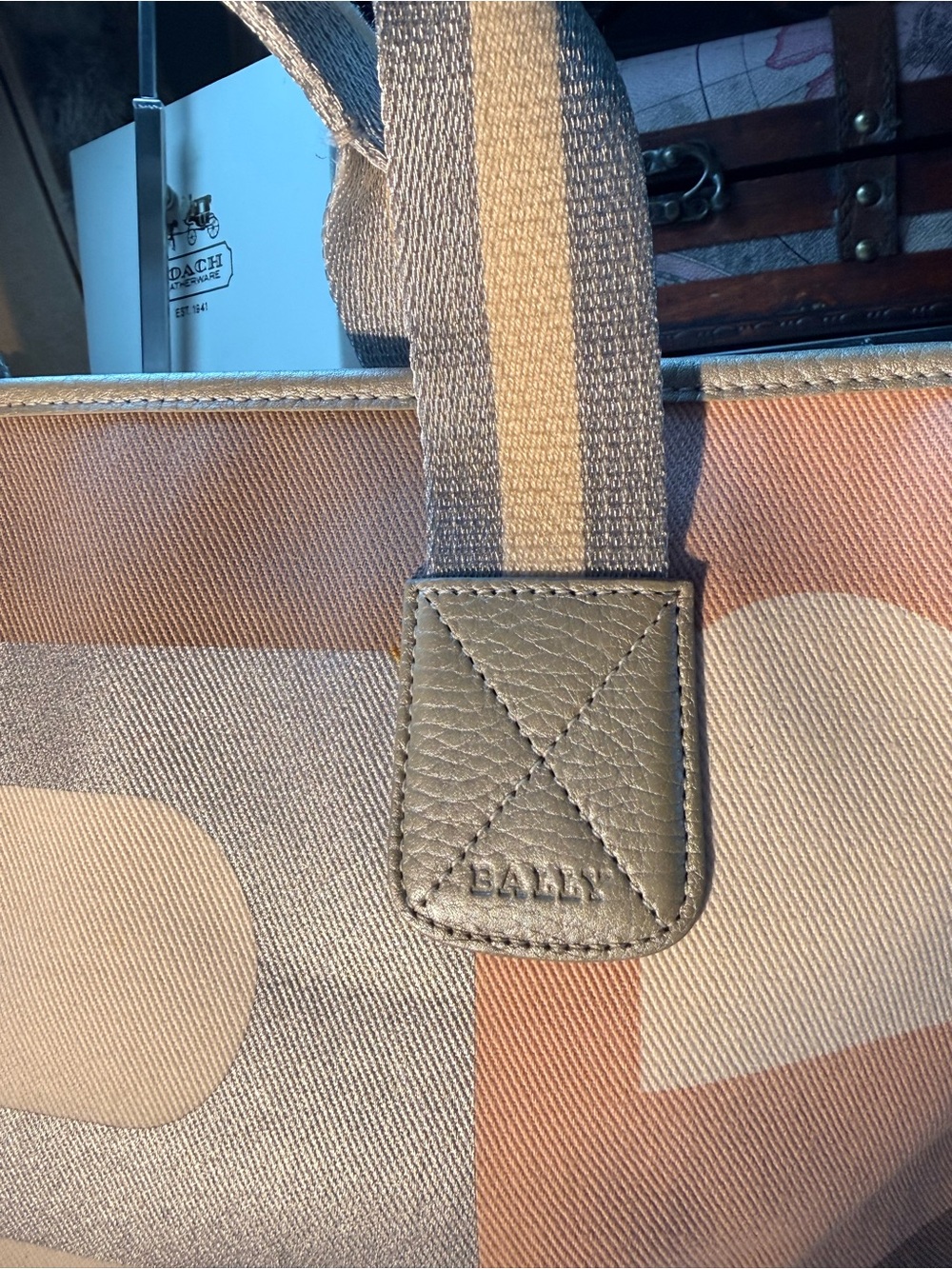 Bally Pink, Gray and White Logo Patchwork Tote - Picture 2 of 16